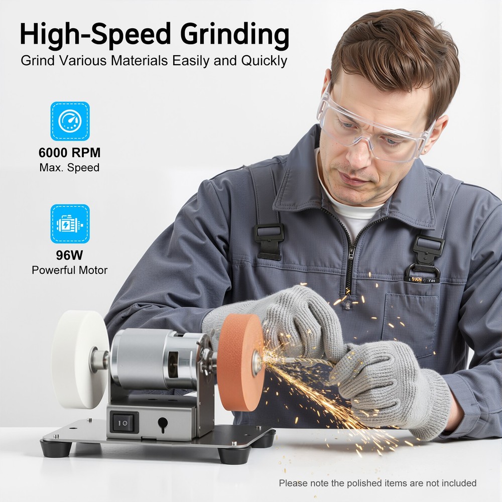 Electric Benchtop Grind Sander Adjustable Variable Speed Table Grinding Machine
