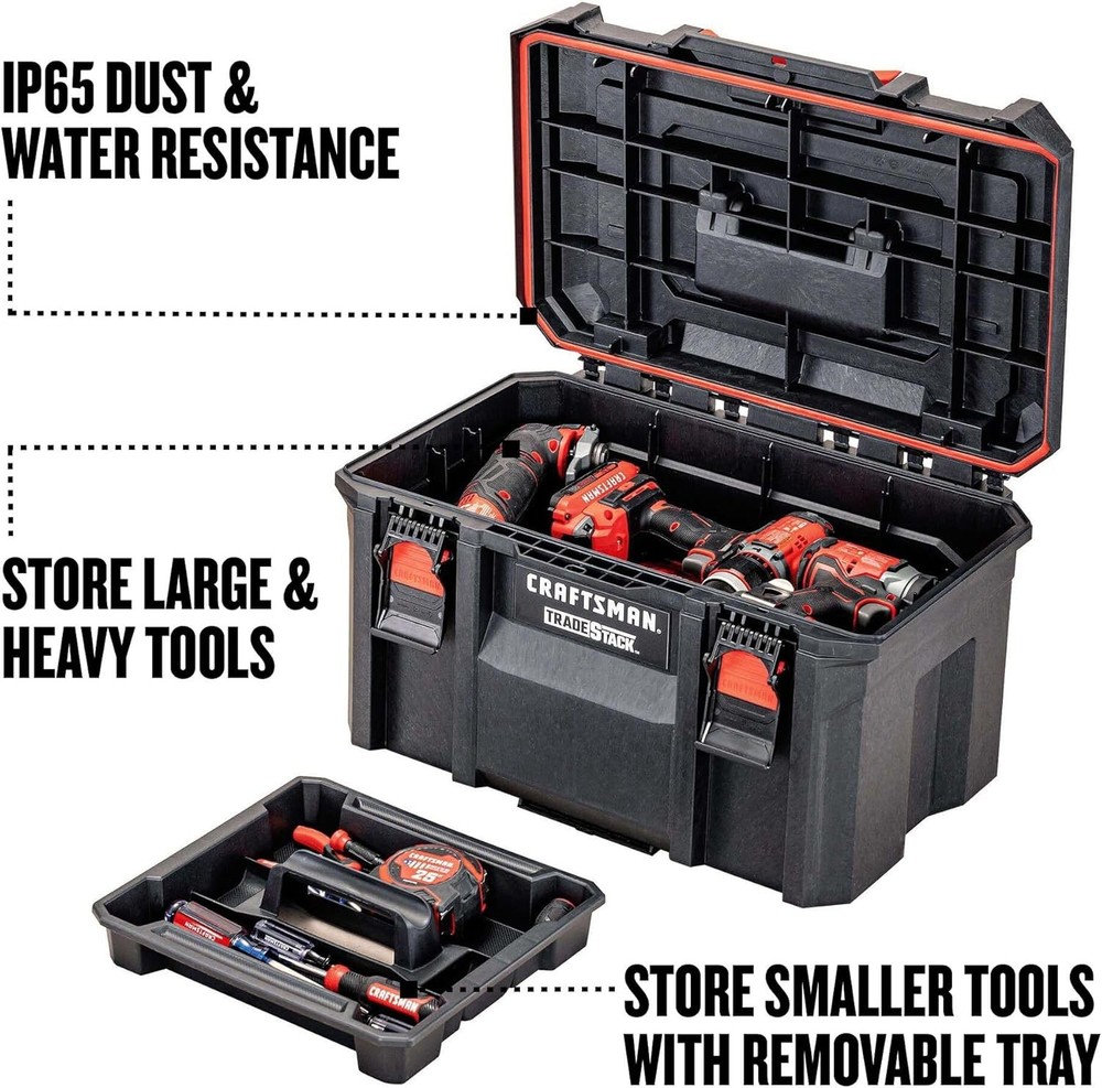 CRAFTSMAN TRADESTACK Tool Box, Waterproof Indoor/Outdoor, Stackable Tool