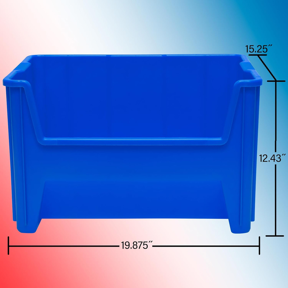 13017 Stak-N-Store Heavy Duty Stackable Open Front Plastic Storage Container Bin