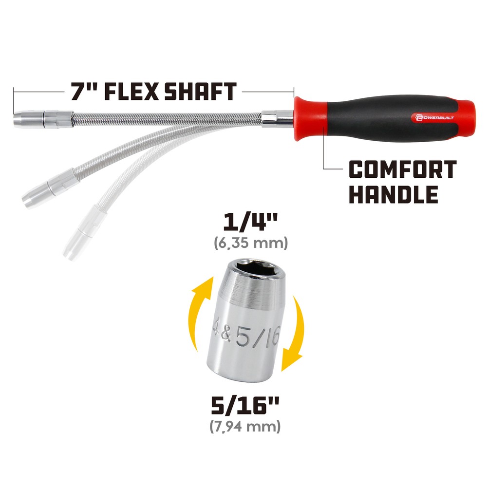 Powerbuilt Flexible Hose Clamp Nut Driver - 647769