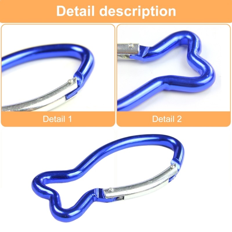 Carabiner Clip Fish Shape Climbing Buckle Quick Link Locking Spring Snap Hook