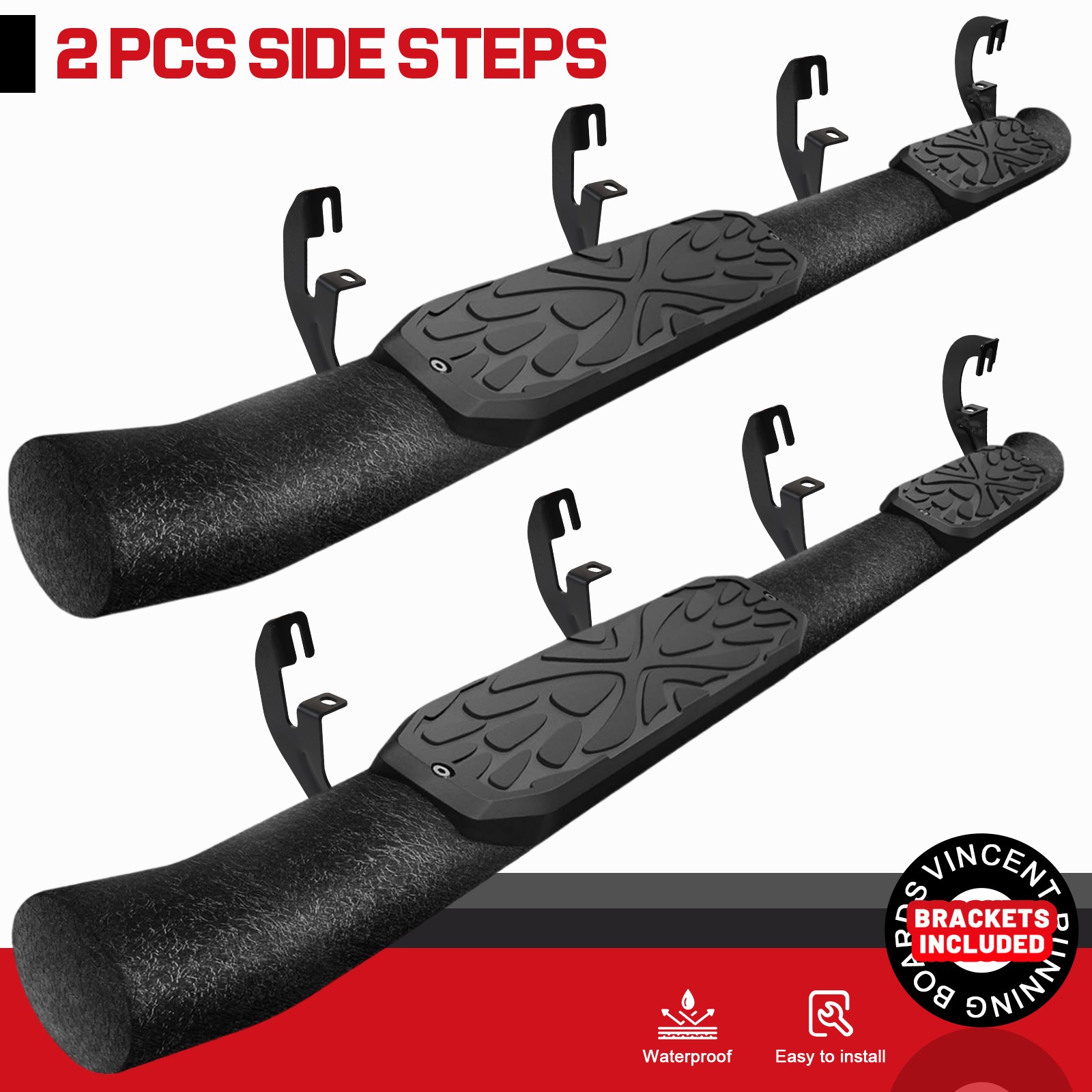 FOR 2015-2026 Colorado/Canyon Crew Cab Side Step Curved Running Board Nerf Bar