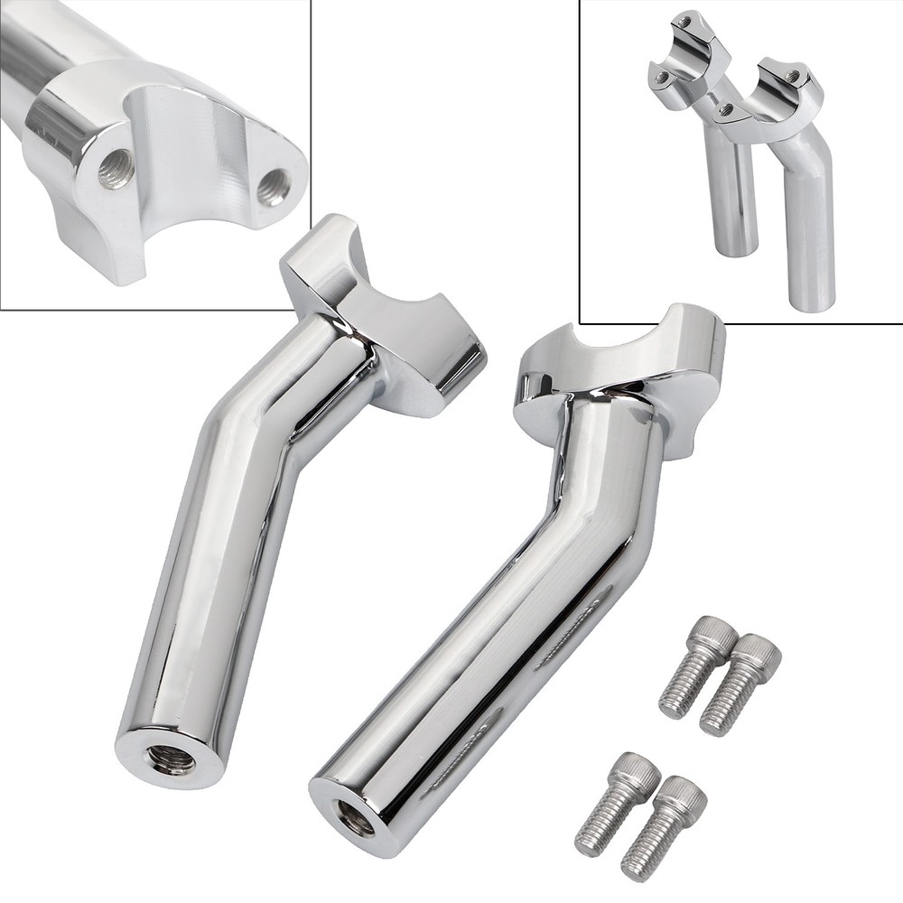 Chrome 6.5" Pullback Handlebar Risers For Harley Softail Dyna Super Wide Glide