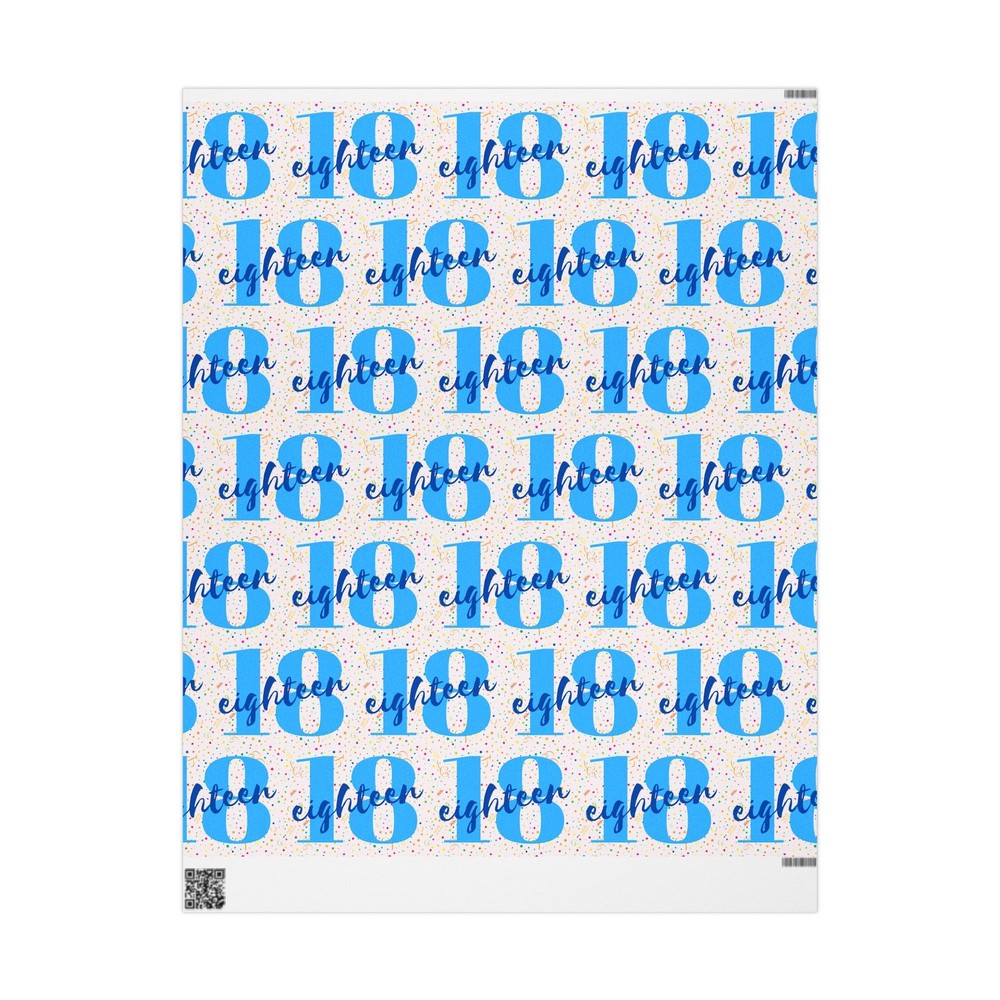 18th Birthday Blue Wrapping Paper