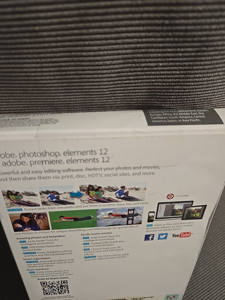 Adobe Photoshop Elements 12 & Premiere Elements 12 Software Bundle – New Sealed