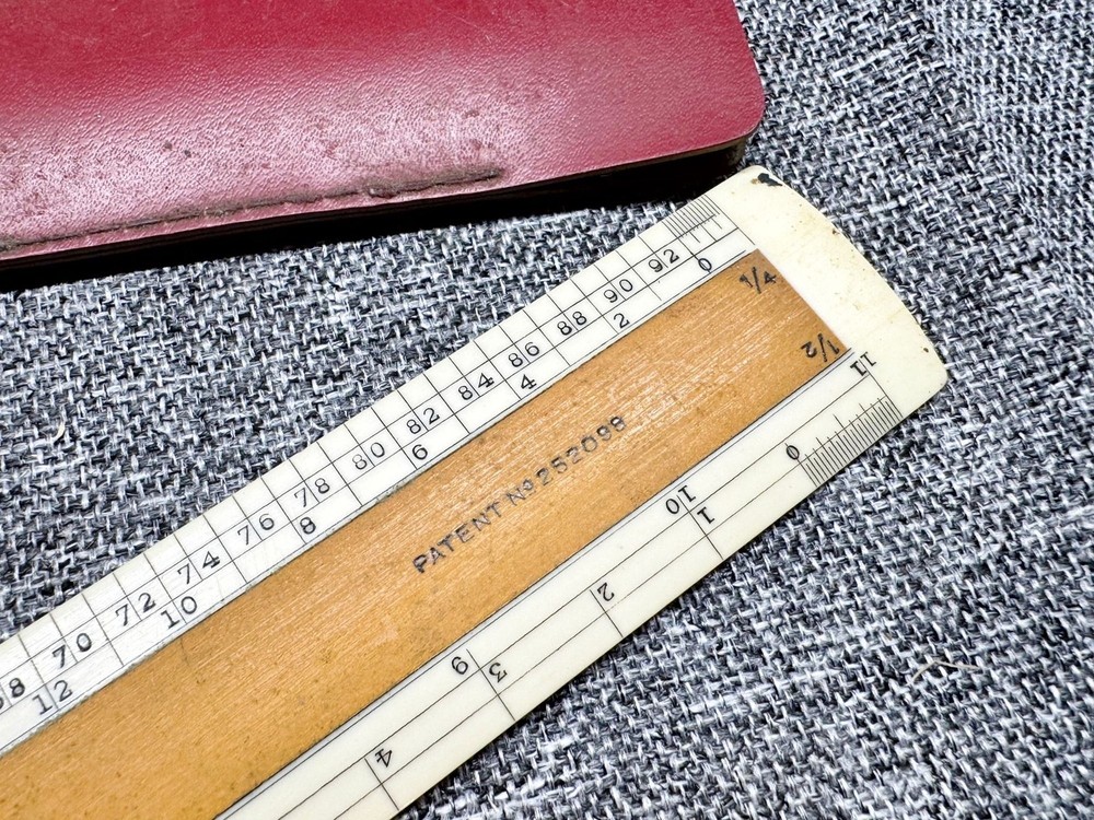 VINTAGE HALL HARDING LTD ENGINEER SCALE RULE ENGINE DIVIDED 30CM RED CASE