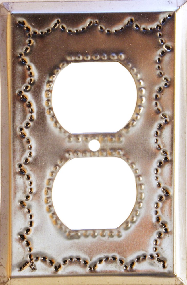 Outlet Mexican Handmade Punched Silver Tin Switchplate