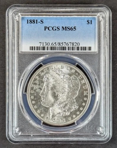 1881 S Morgan Silver Dollar PCGS MS-65