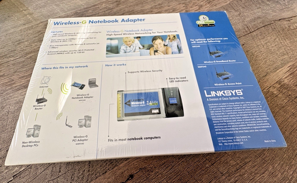 Linksys WPC54G Wireless-G Notebook Adapter - Sealed