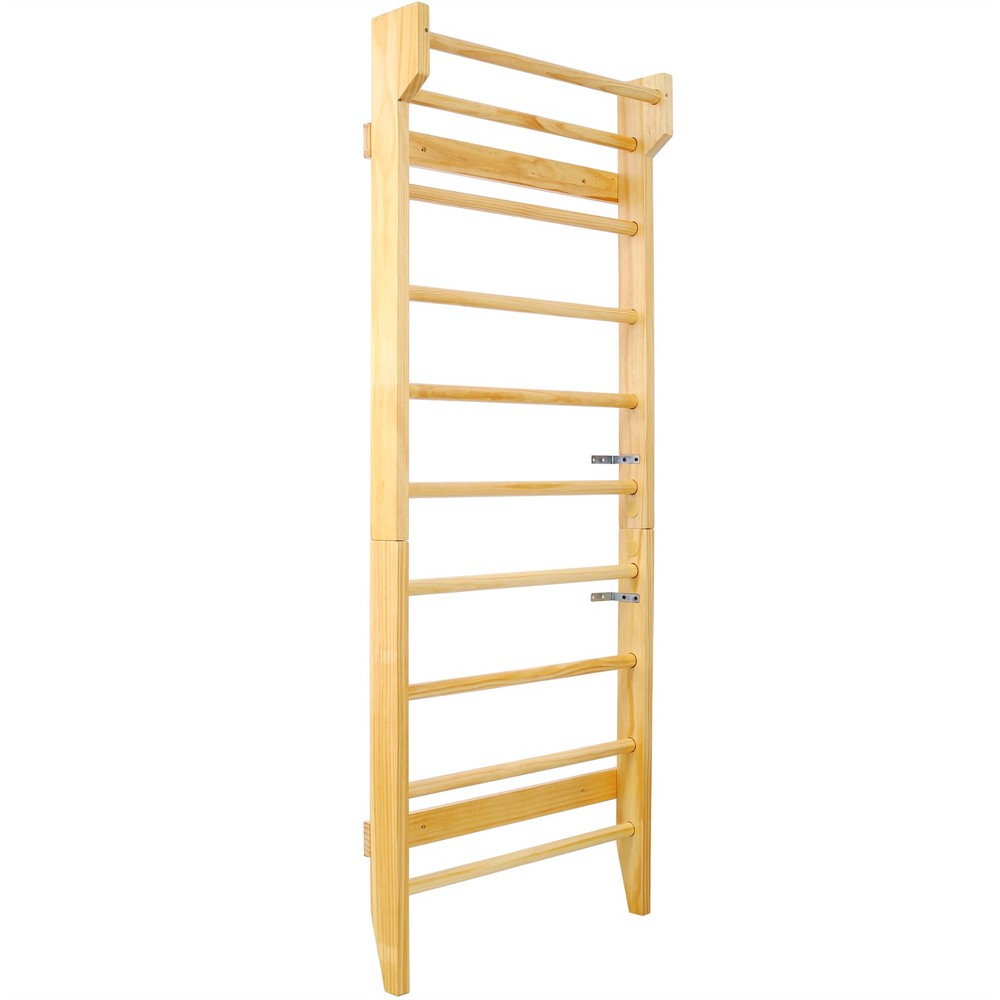 Multi-Use Swedish Ladder Wall Mounted Solid Wood Pull Up Bar 286lbs Capacity