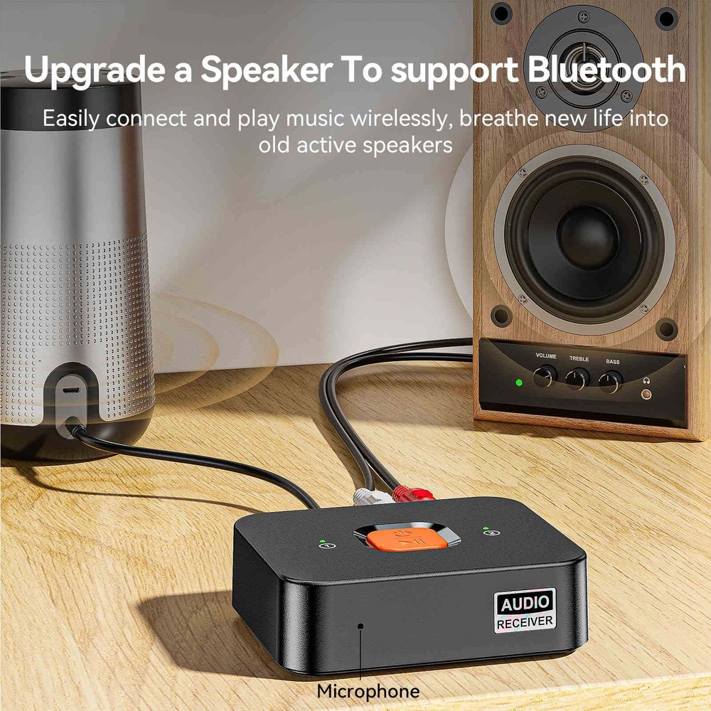 Bluetooth 6.0 Receiver Adapter Wireless Audio 3.5mm Aux RCA for Car Home Stereo