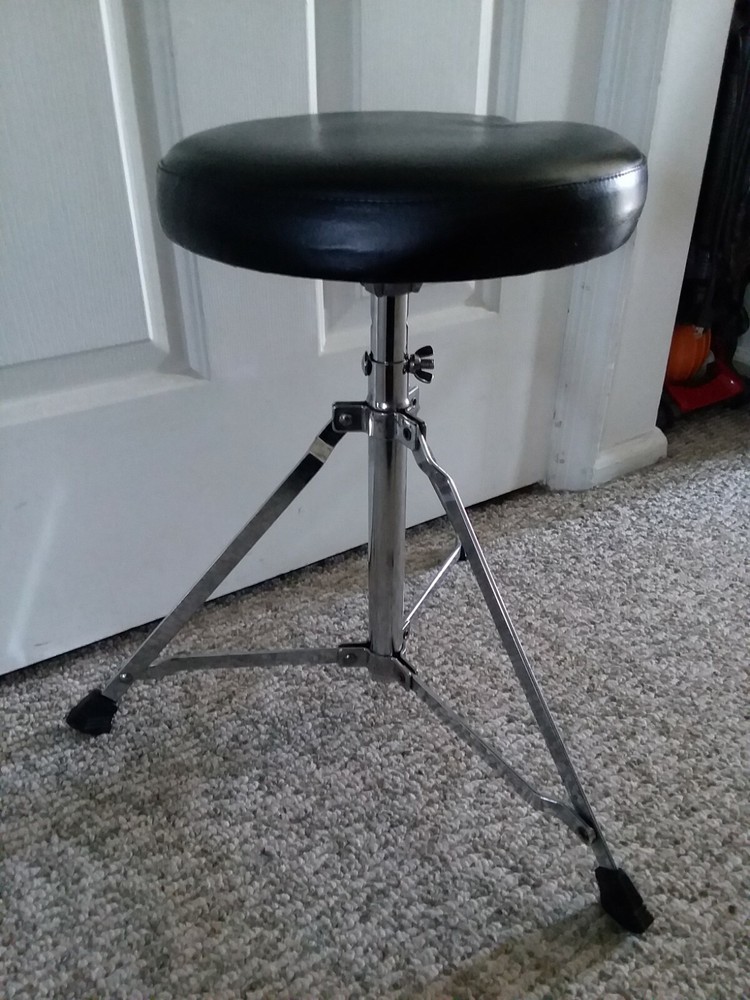 Drum Throne Drummer Stool Round Seat Chair Adjustable Folding Stand