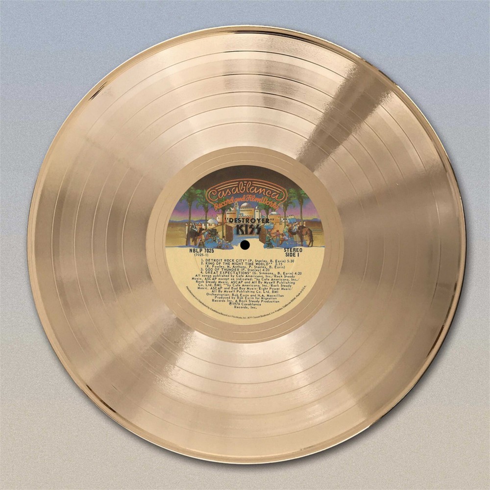 KISS "Destroyer"  Gold LP Record wall art