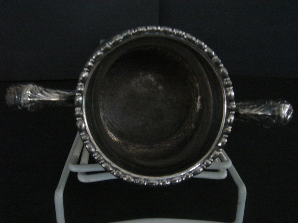 EG Webster & Son Quadruple Silver Plated Waste Bowl Double Handle Made in USA