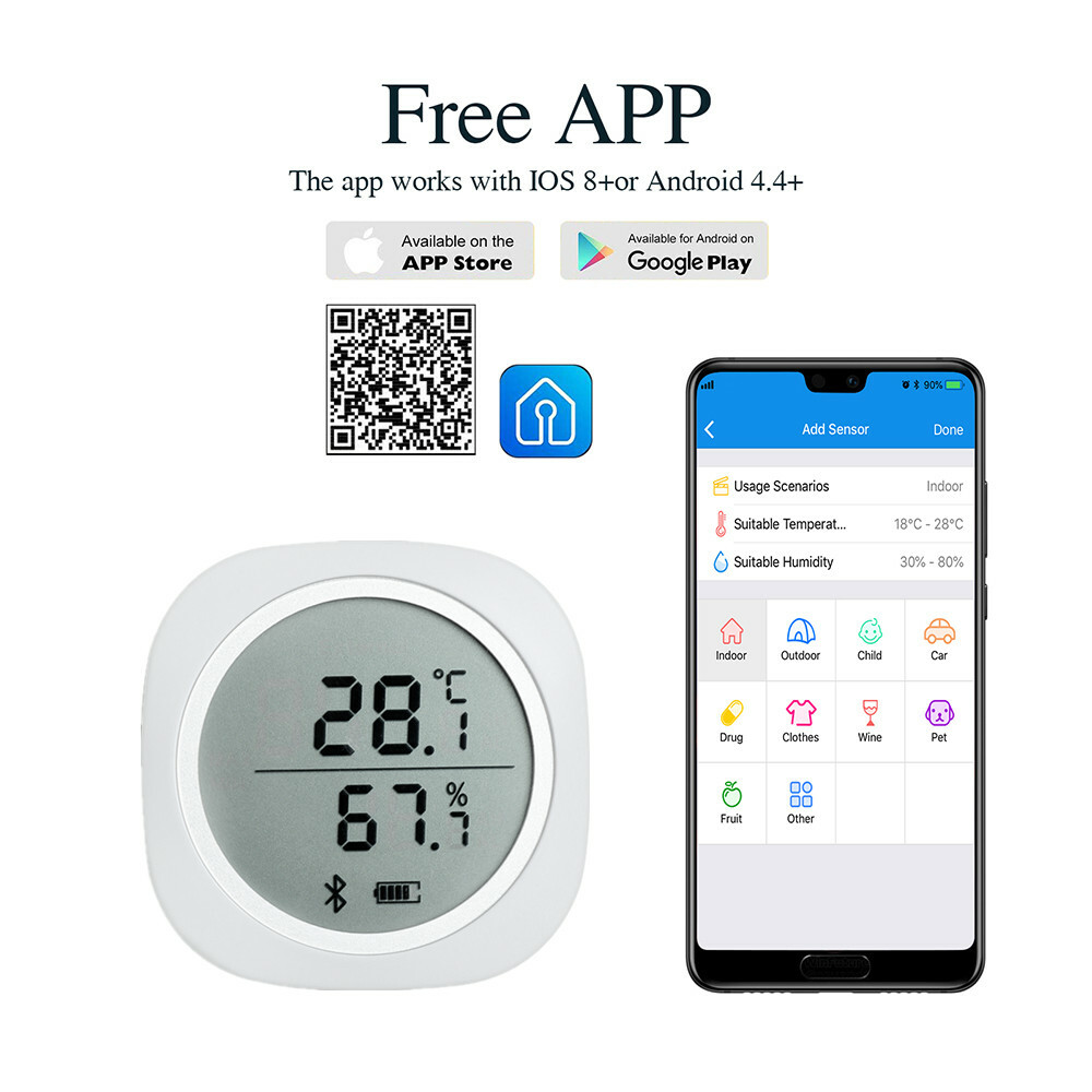 Inkbird Bluetooth Data Logger Temperature Humidity LCD Screen Display Recorder