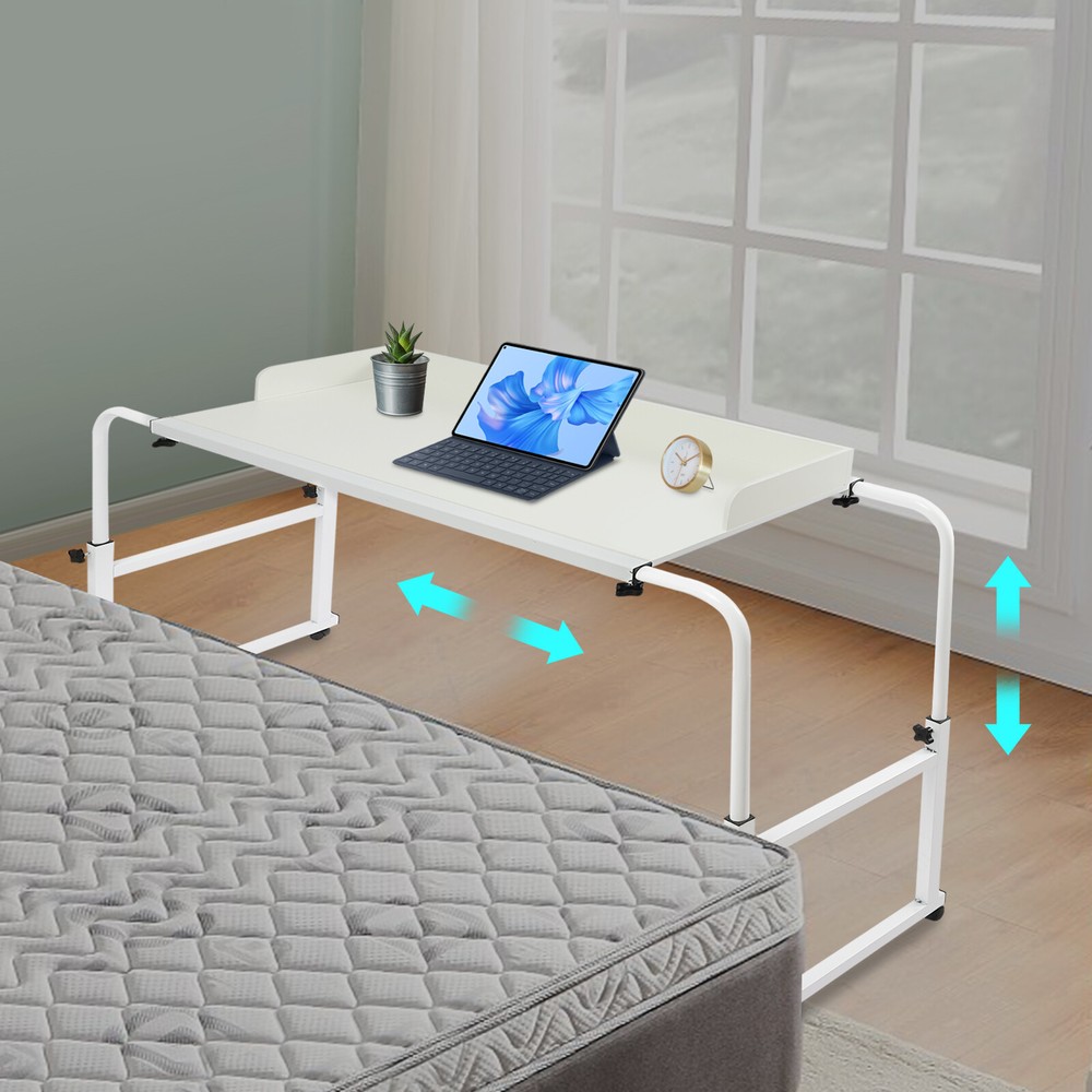 Height Adjustable Overbed Table, Overbed Table with Wheels, Over Bed Desk