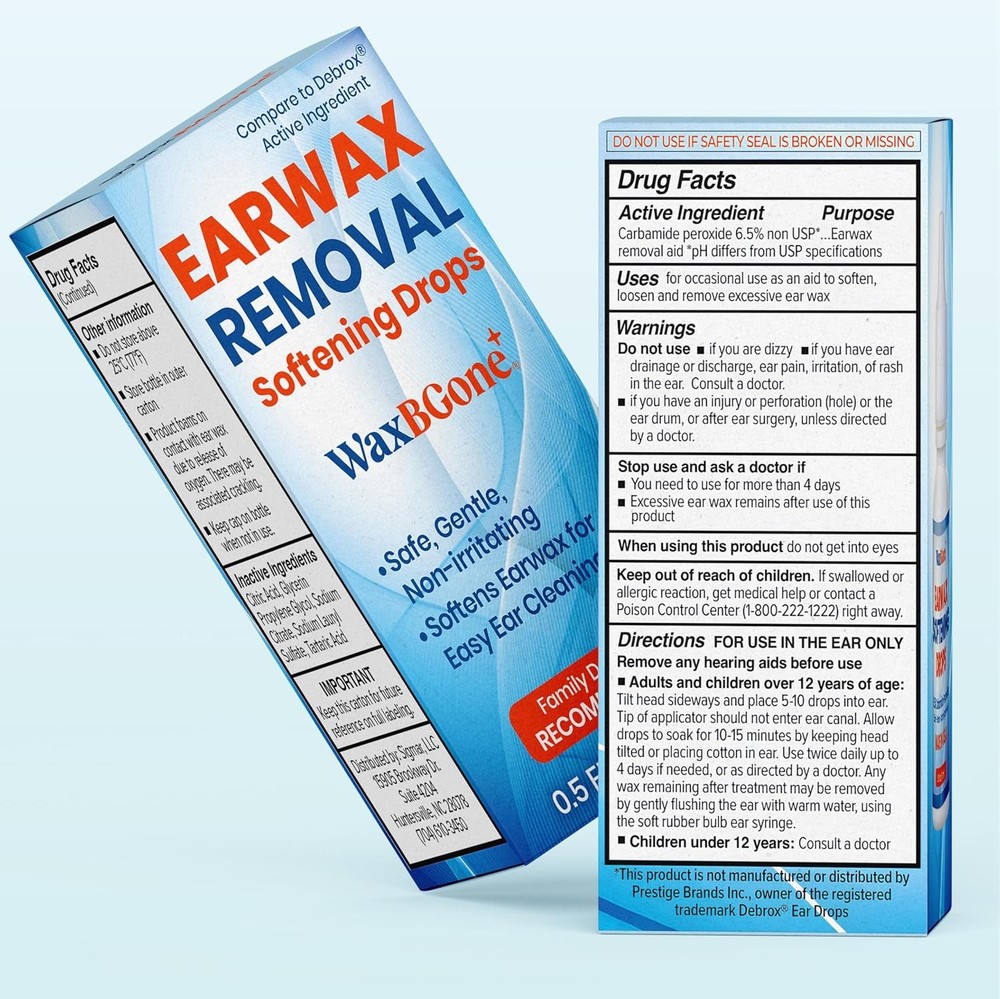 WaxBgone Ear Wax Removal Drops - Dissolves with Gentle Foaming...