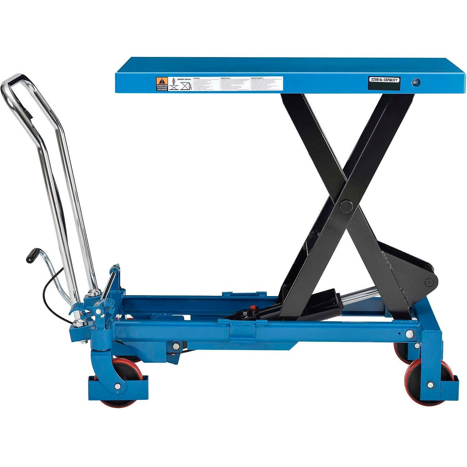 2200 Lb. Capacity Mobile Heavy Duty Scissor Lift Table 40 x 20 Platform