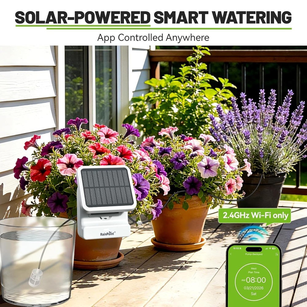 RAINPOINT Smart WiFi Solar Drip Irrigation Bundle 2x System + Expand Kit : NEW