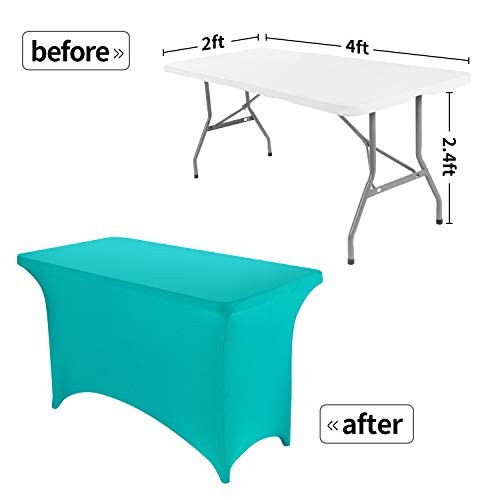 4FT Spandex Table Cover Rectangular Stretch 48" x 30" (Rectangular) Turquoise