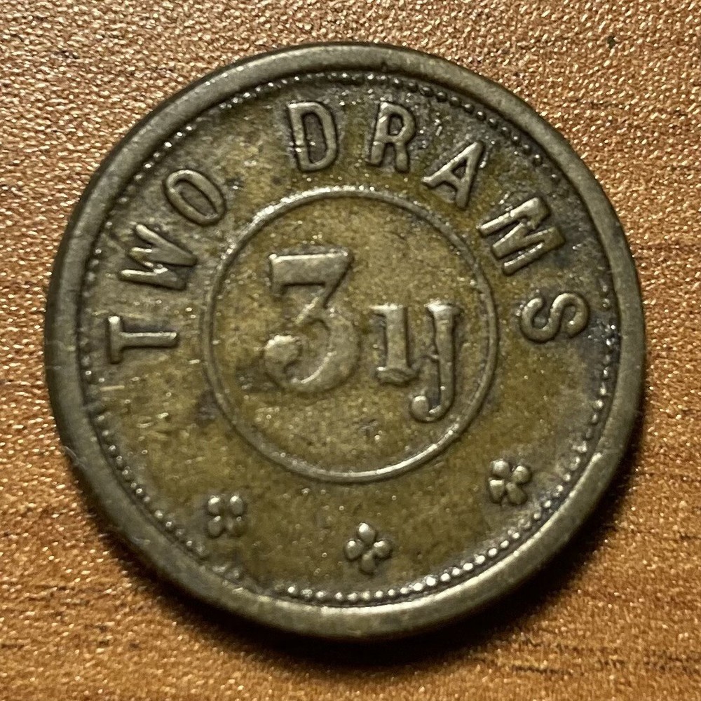 Apothecaries Weight Two Drams Token