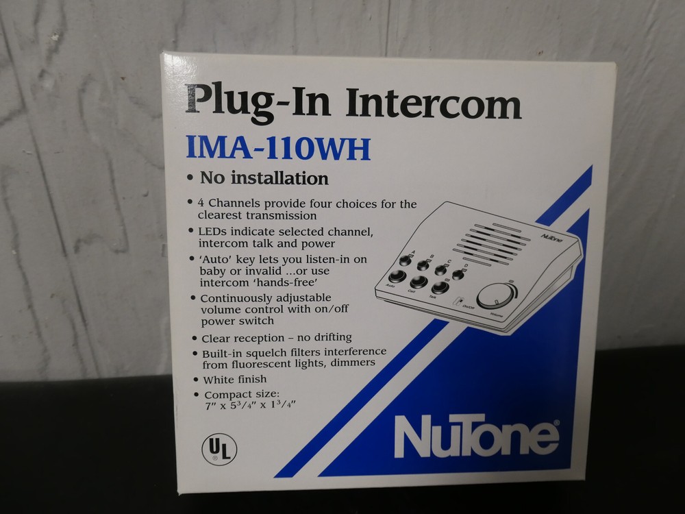 Nutone IMA-110WH Line Carrier Intercom Wireless