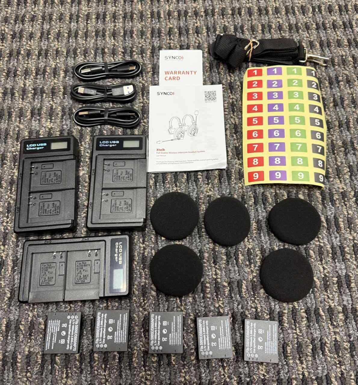 SYNCO XTALK X5 2.4GHz Wireless Intercom Headset System 350M/1148FT 5Pcs/Set