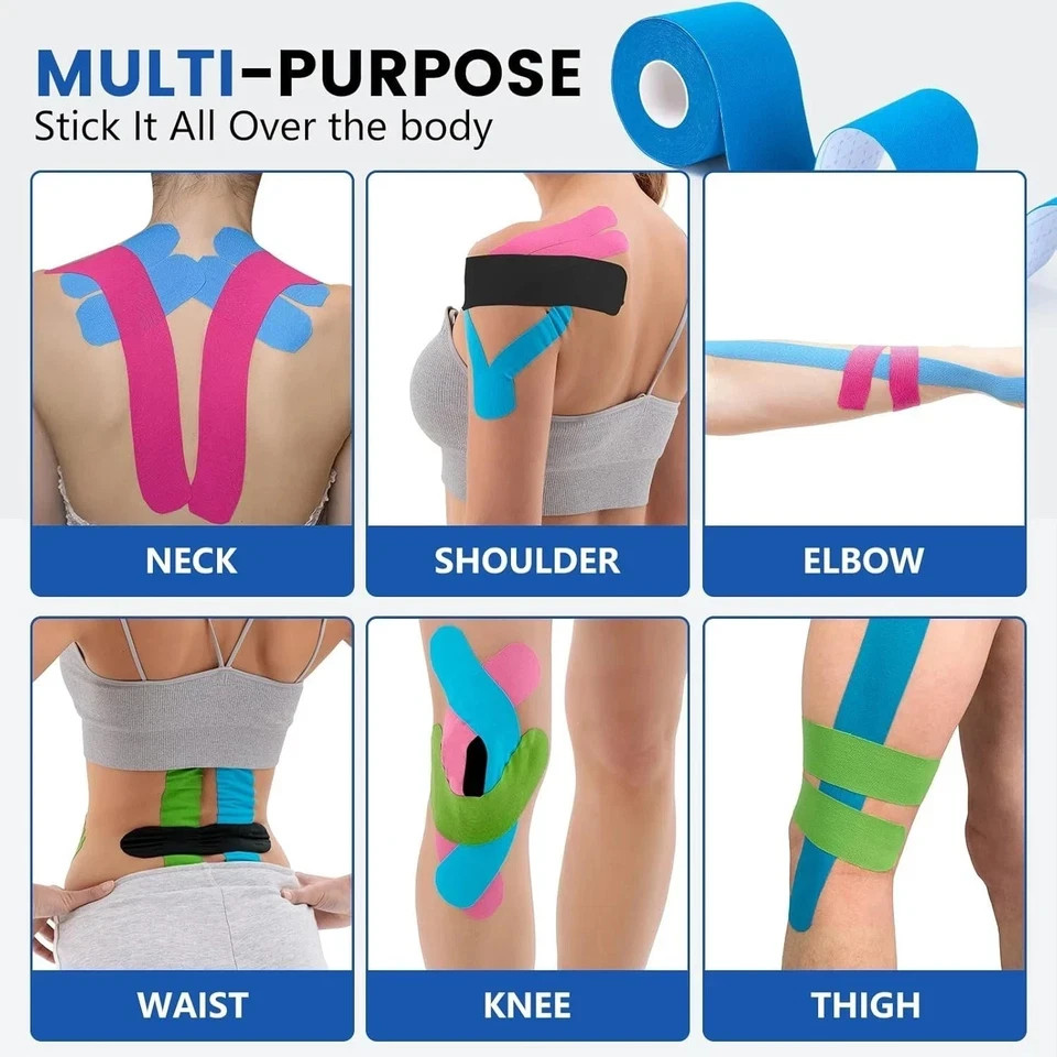 5 Roll Kinesiology Tape Athletic Muscle Support Sport Elastic Physio Therapeutic