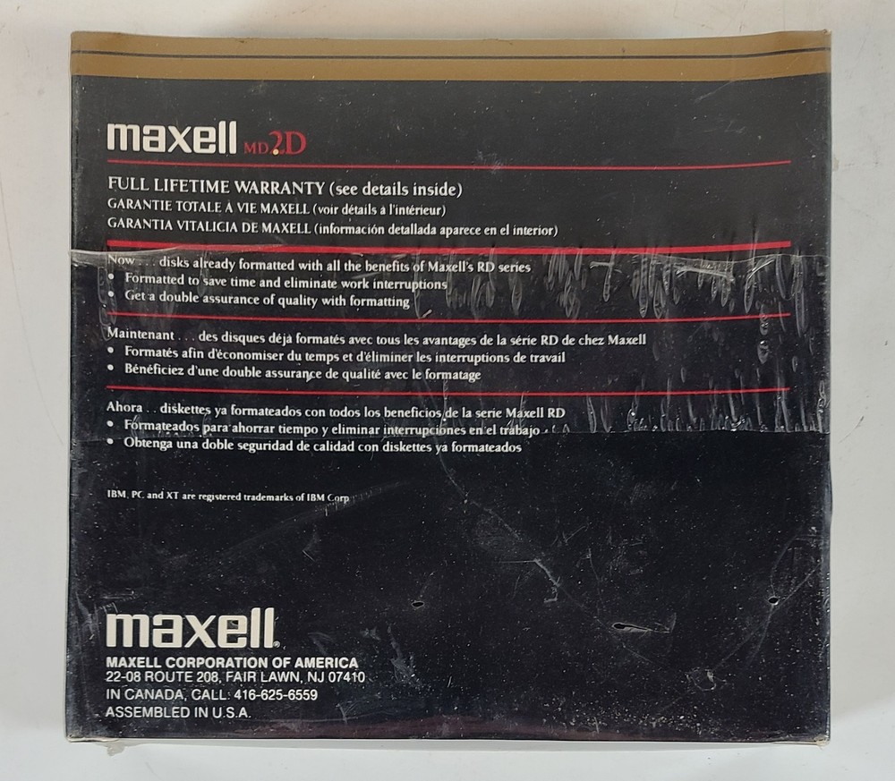 Maxell ~ MD2D ~ 5.25” Floppy Disks ~ Double Density ~ Double Sided ~ 10 Pack