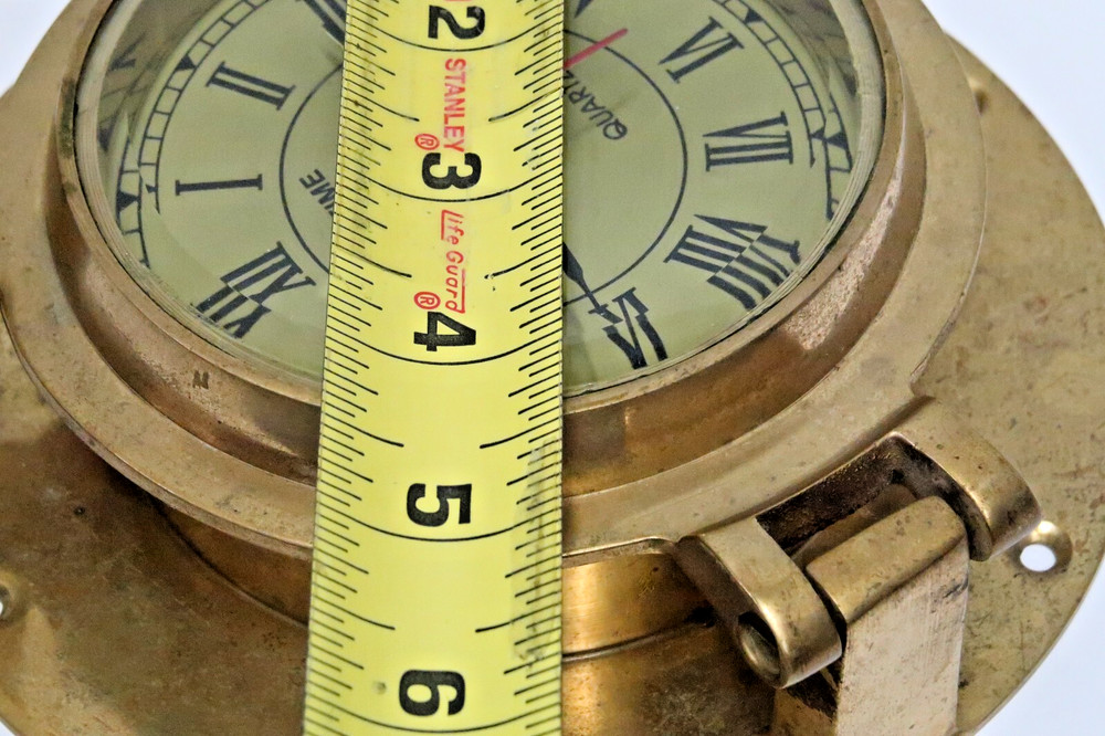 VINTAGE SHIP'S TIME BRASS QUARTZ CLOCK