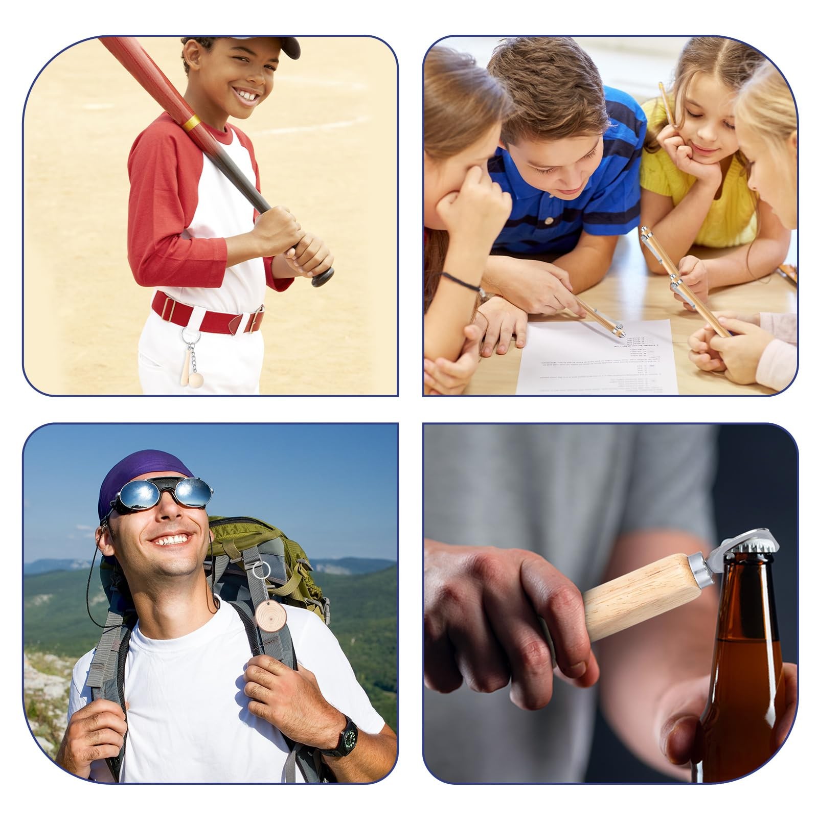 100 Pcs Laser Material Kit Engraving Blanks Wooden Keychains Blanks Set Laser Cu