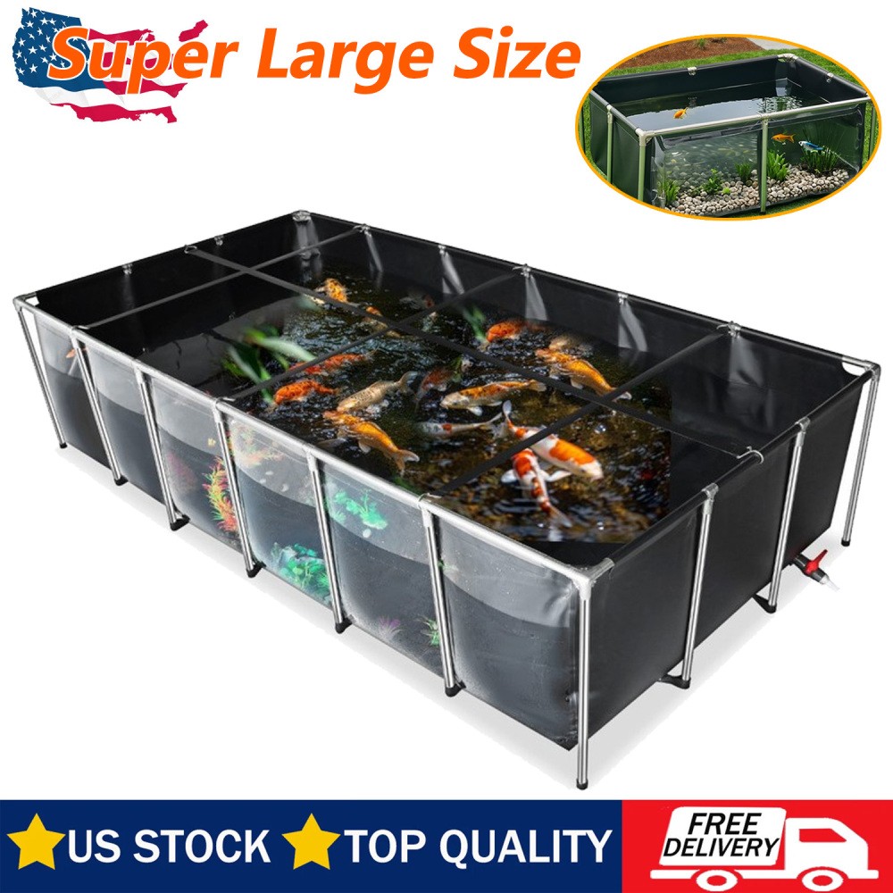 KOI Aquarium Tank Above Ground Fish Pond 750 Gal Foldable Canvas Fish Pool Pond