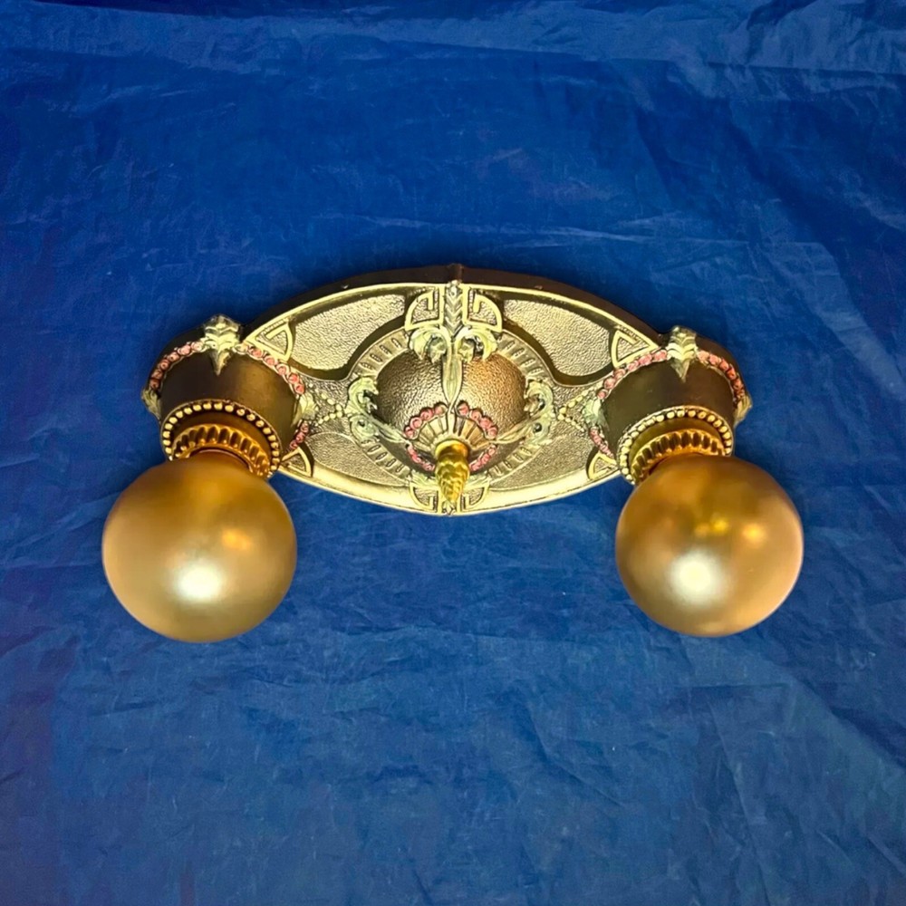 Rewired Single Flush Two Socket light Fixture beautiful Finish 16C