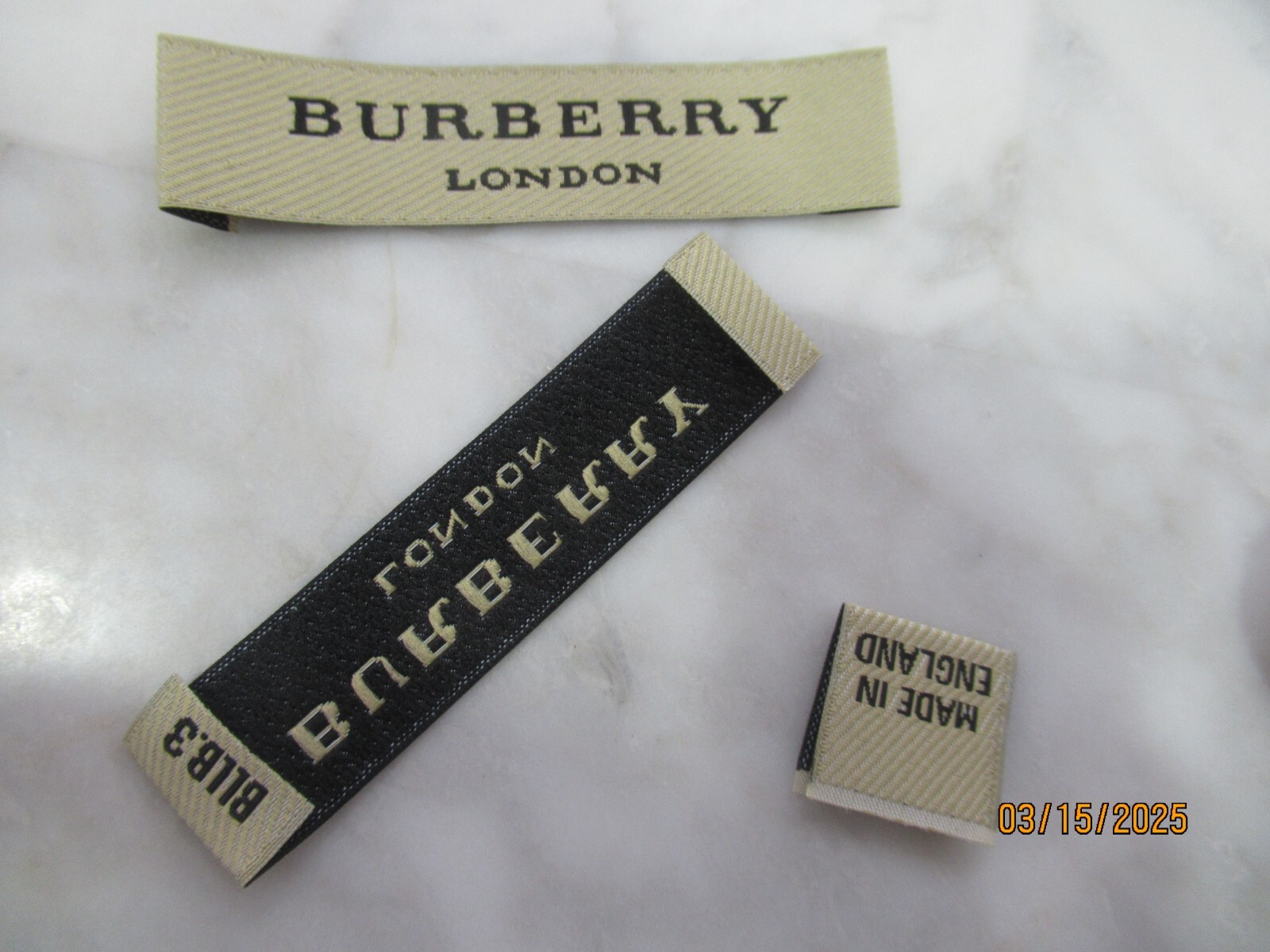 BURBERRY 2 Designer Tag LABEL Replacement Sewing Accessories LOT 2