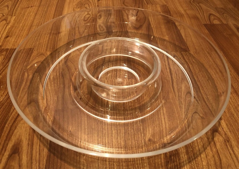 Chip & Dip Platter, 13", Clear Acrylic