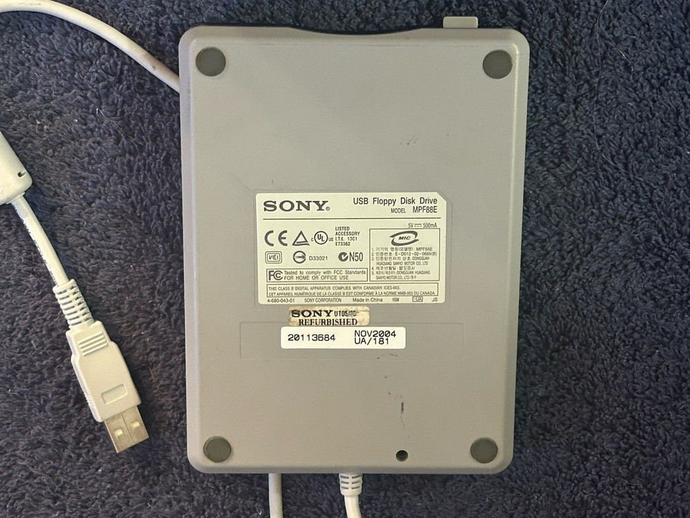 Read description Sony 2X FDD MPF88E USB External 3.5" Floppy Disk Drive Untested