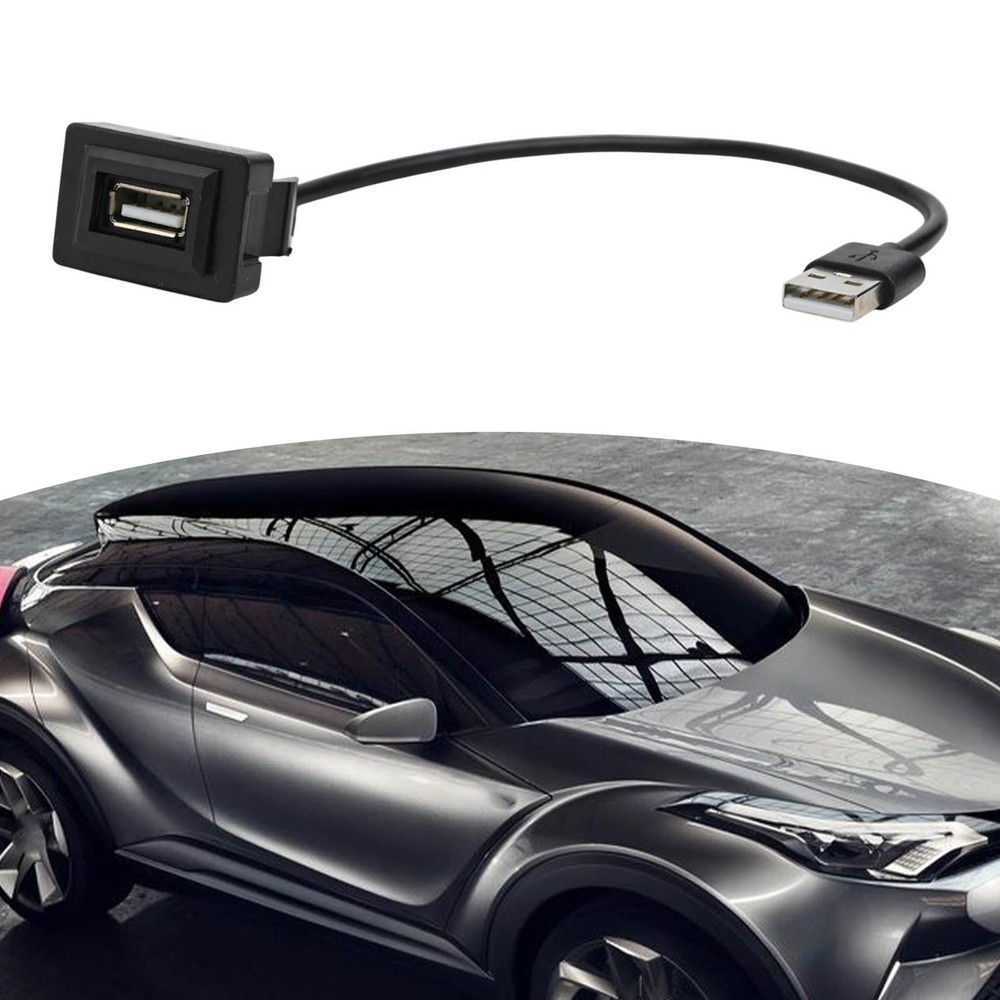 For Toyota USB Socket Cable with Minimum Cut Out Requirement Fits Models