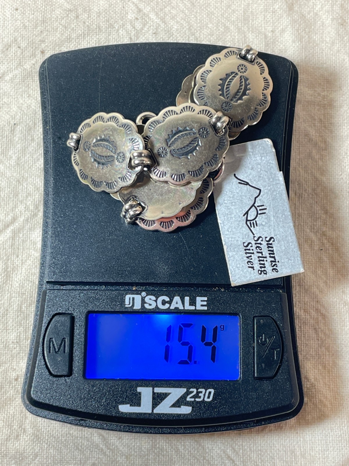 VTG 15.4g Sunrise Sterling Silver Concho Style Bracelet .925 American Made #3