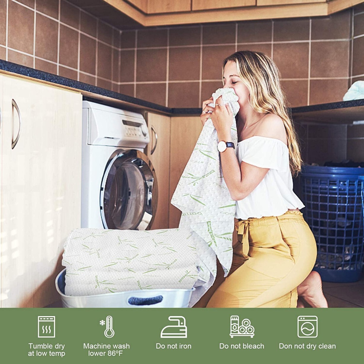 Bamboo Mattress Protector Deep Pocket Waterproof Breathable Mattress Bed Cover