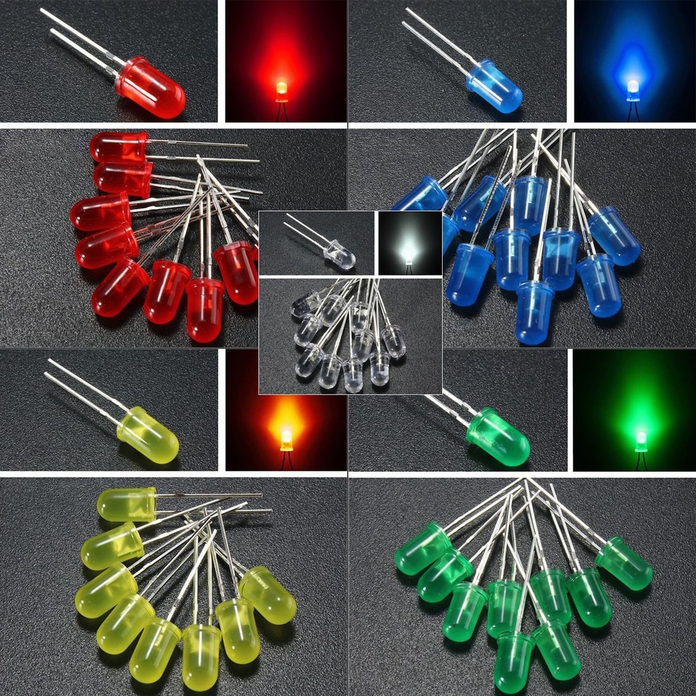Versatile 5mm LED Lights Kit - Ideal for DIY Projects and Electronic Experiments