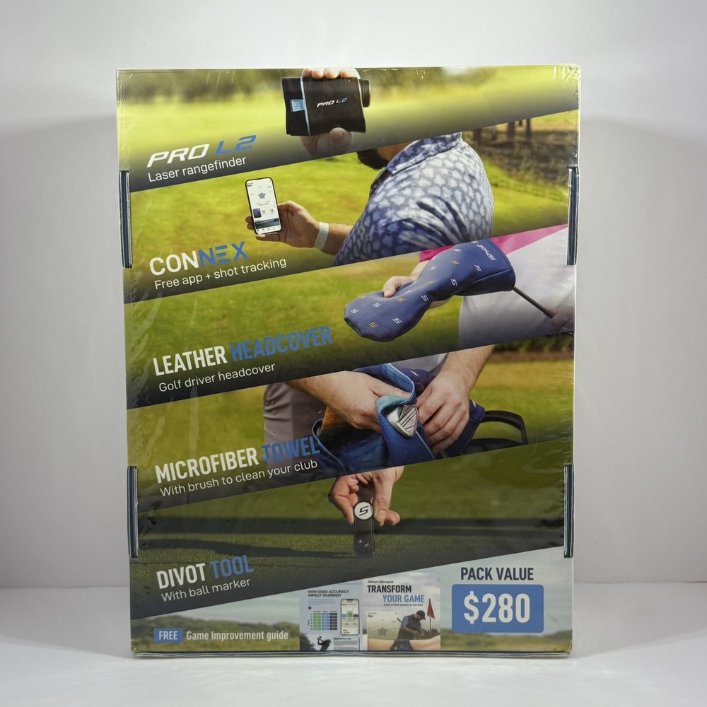 Shot Scope Ultimate Golf Pack - Rangefinder, Divot Tool, Tracking Tag + - NEW