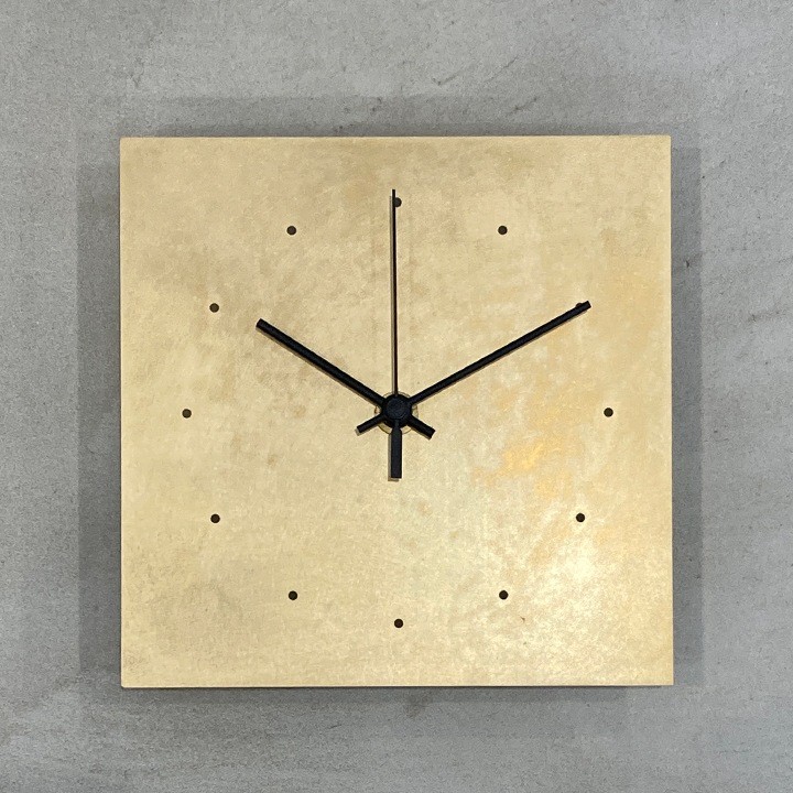 Brass Wall Clock (Square)