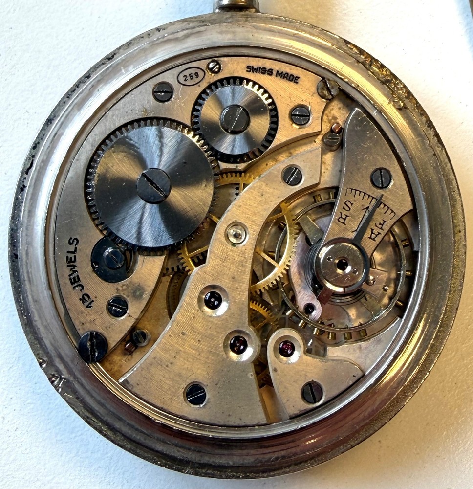 British Military Issue GSTP Pocket Watch with Chain