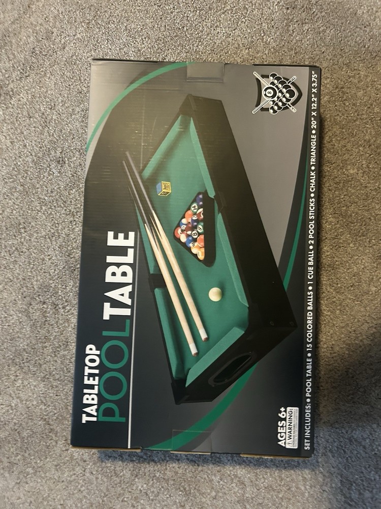 Tabletop Pool Table 20”x12.1”x3.75”