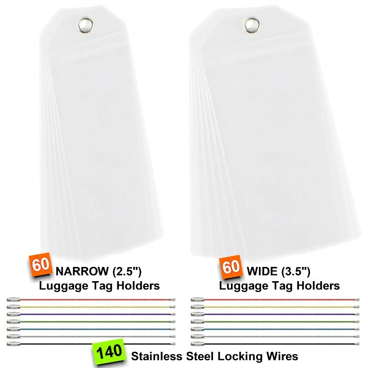 *WHOLESALE!* 120X! REUSABLE Cruise Luggage Tag/eTag Holder *60 Narrow & 60 Wide*