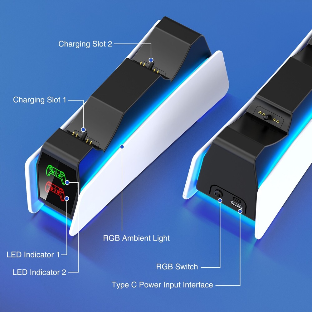 PS5 Controller Fast Charger Dock Station for Playstation 5 Dualsense Controllers