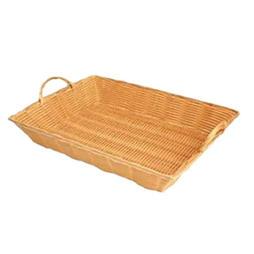 Thunder Group 16" x 11" x 3" Natural Tan Polyproylene Rectangular Basket