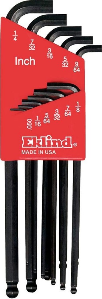 Rust-Resistant 11-Piece Stubby Ball Hex Wrench Set - Easy Tool Organization