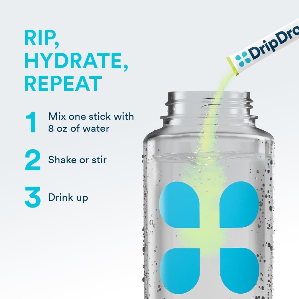 DripDrop Sugar Free Hydration Packets - Zero Lemon Lime - Single 32 Count