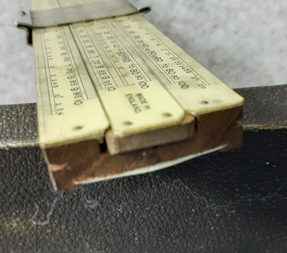 Log-Log Slide Rule Boxed 6" UNIQUE Technical Supply Co Brighton Antique